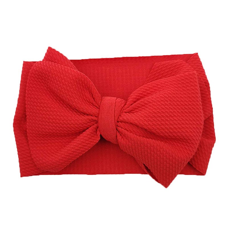 KIDOCHEESE Oversized Bows Baby Girl Headbands with Nylon Elastics, Large Hair Wraps and Accessories for Newborns, Infants, Toddlers - Image 3
